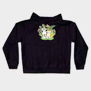 Cats Looking at butterfly Kids Hoodie